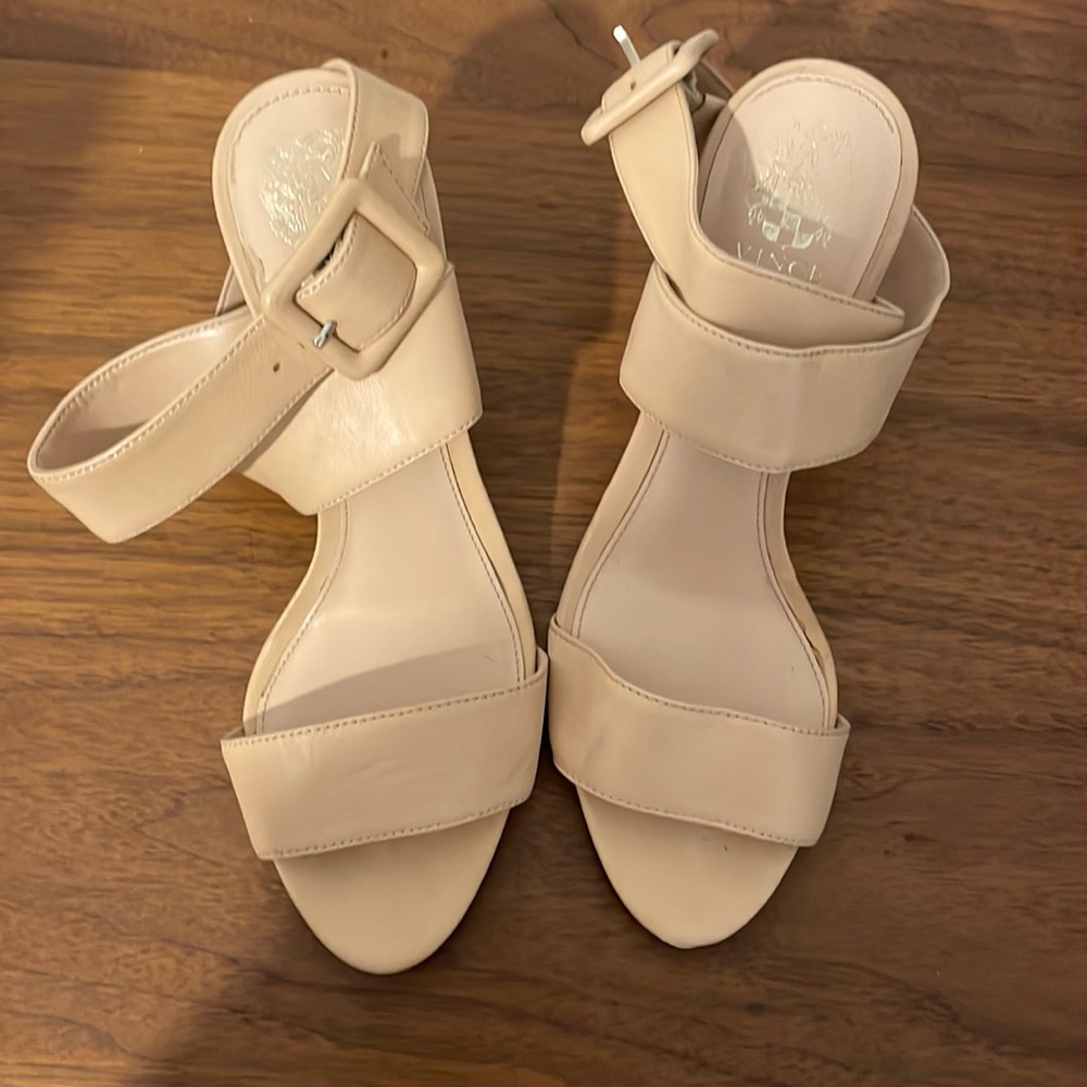 Strappy nude heels
